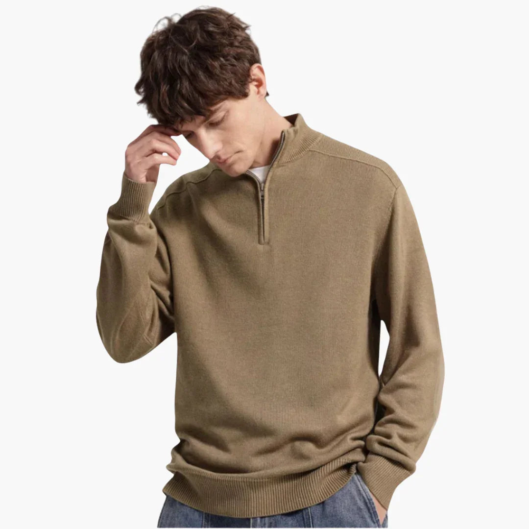 Halb Zip Strickpullover für Herren