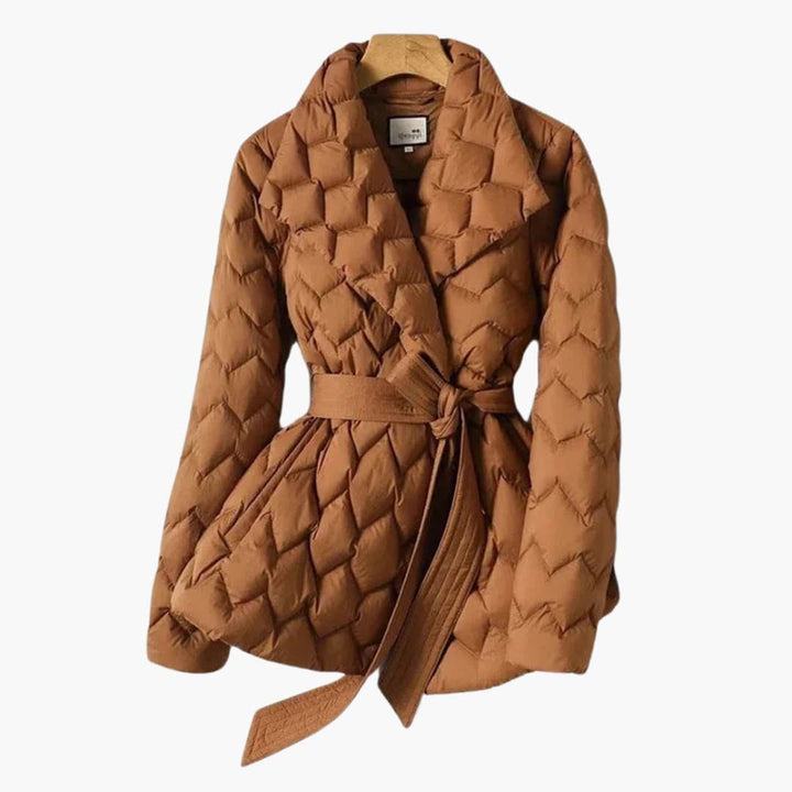 Adriana | Eleganter Daunenmantel mit Gürtel