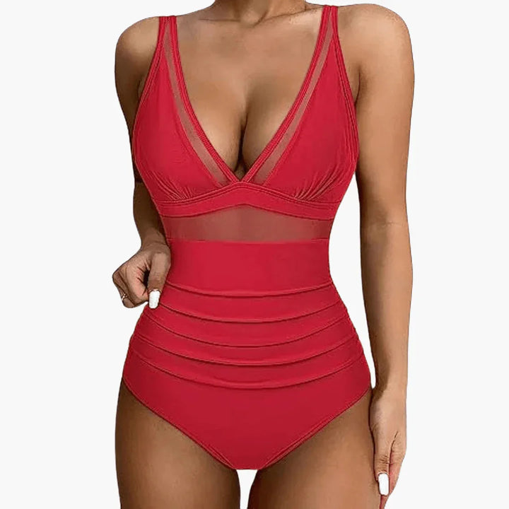 Mesh-Detail Badeanzug für Damen