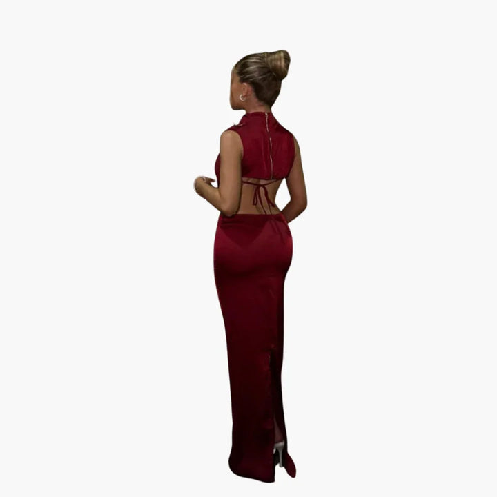 Ärmelloses Satin Zweiteiler Set für Damen