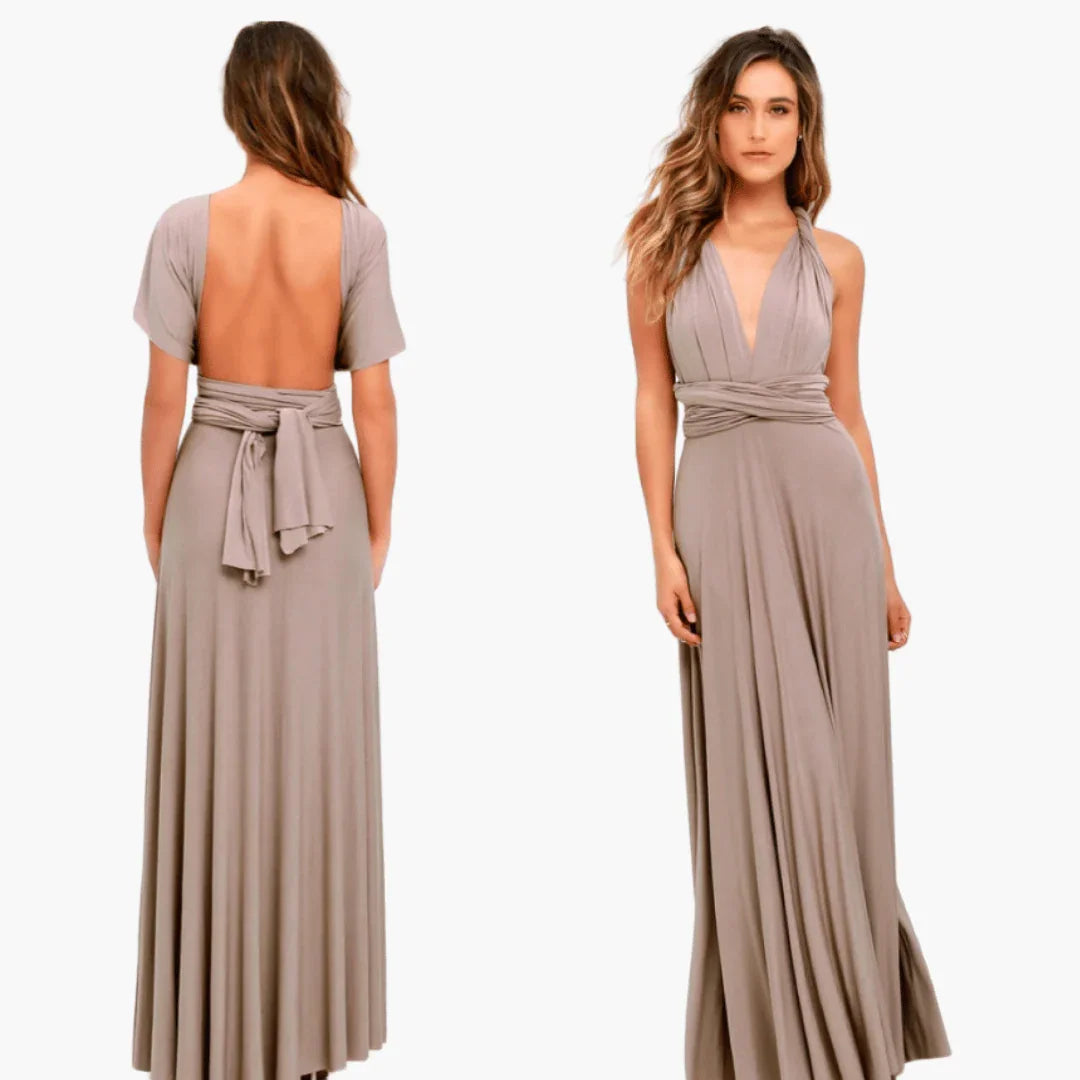 Mehrfach Wickel Maxi Kleid für Damen