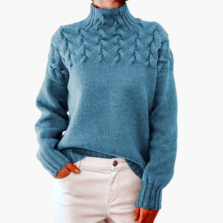 Damen pullover mit Rollkragen und langen Ärmeln