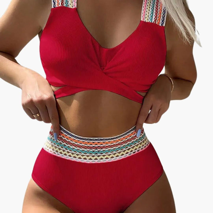 Zweiteiliger Bikini mit Rippstruktur für Damen