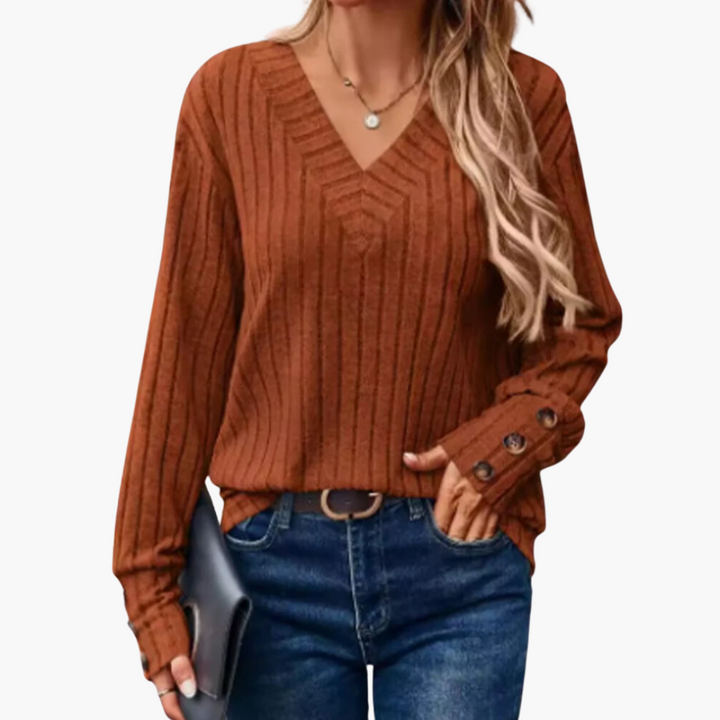Yvonne | Winter V-Ausschnitt Strickpullover