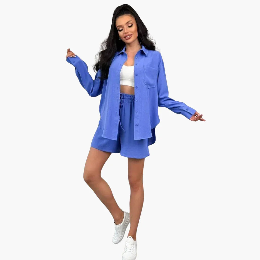 Zweiteiliges Blusen Shorts Set für Damen