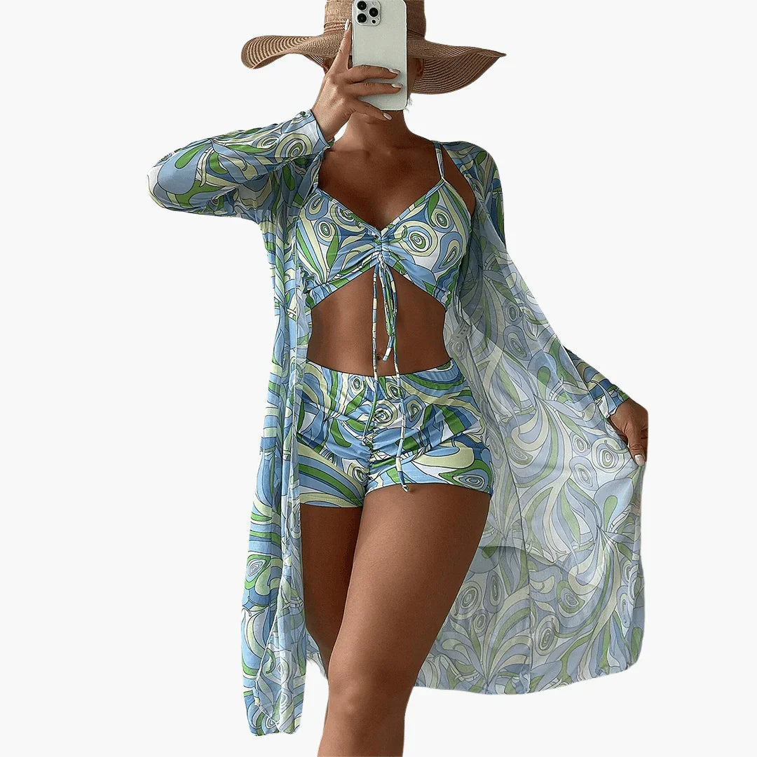 V-Ausschnitt Bikini Set für Damen