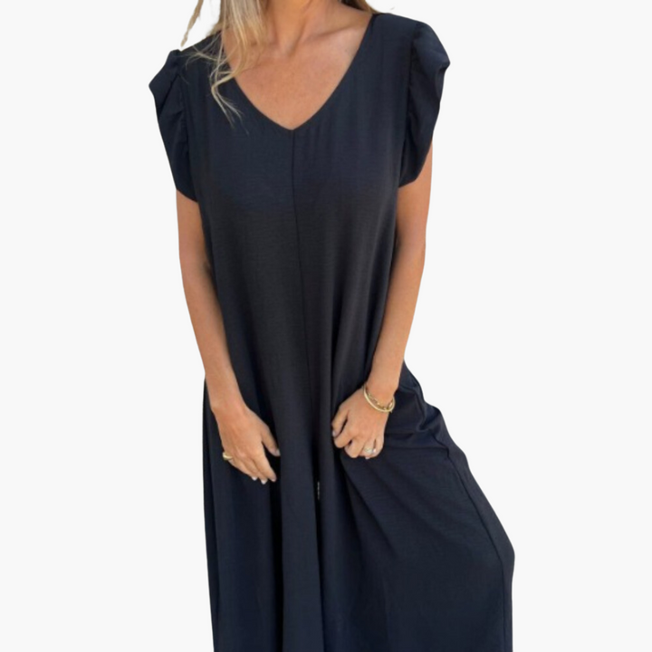 Zita | Leopardenmuster V-Ausschnitt Maxikleid
