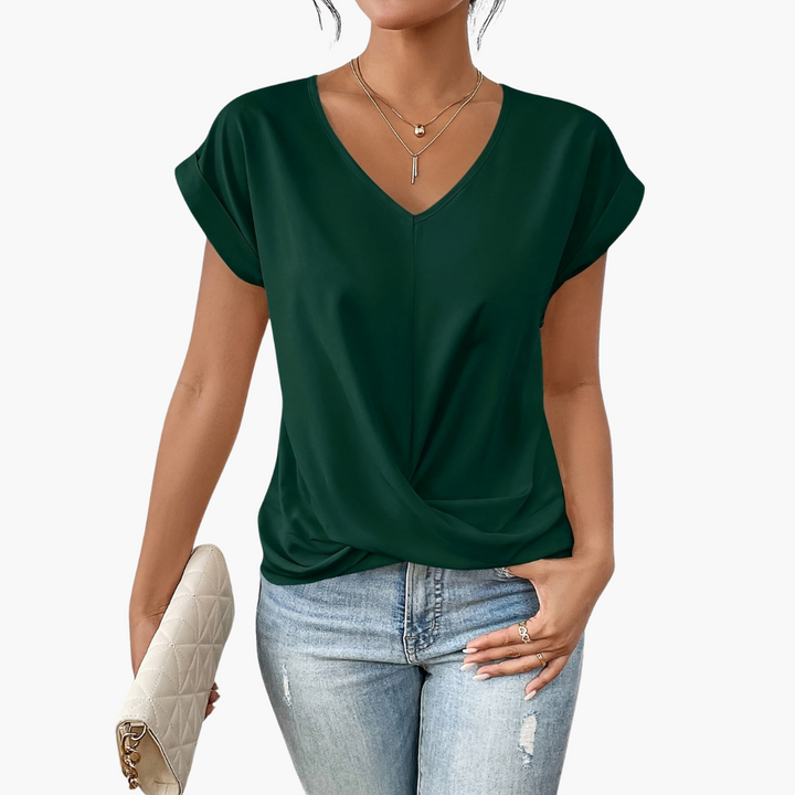 Clara | Lässiges T-Shirt mit Sweetheart-Ausschnitt