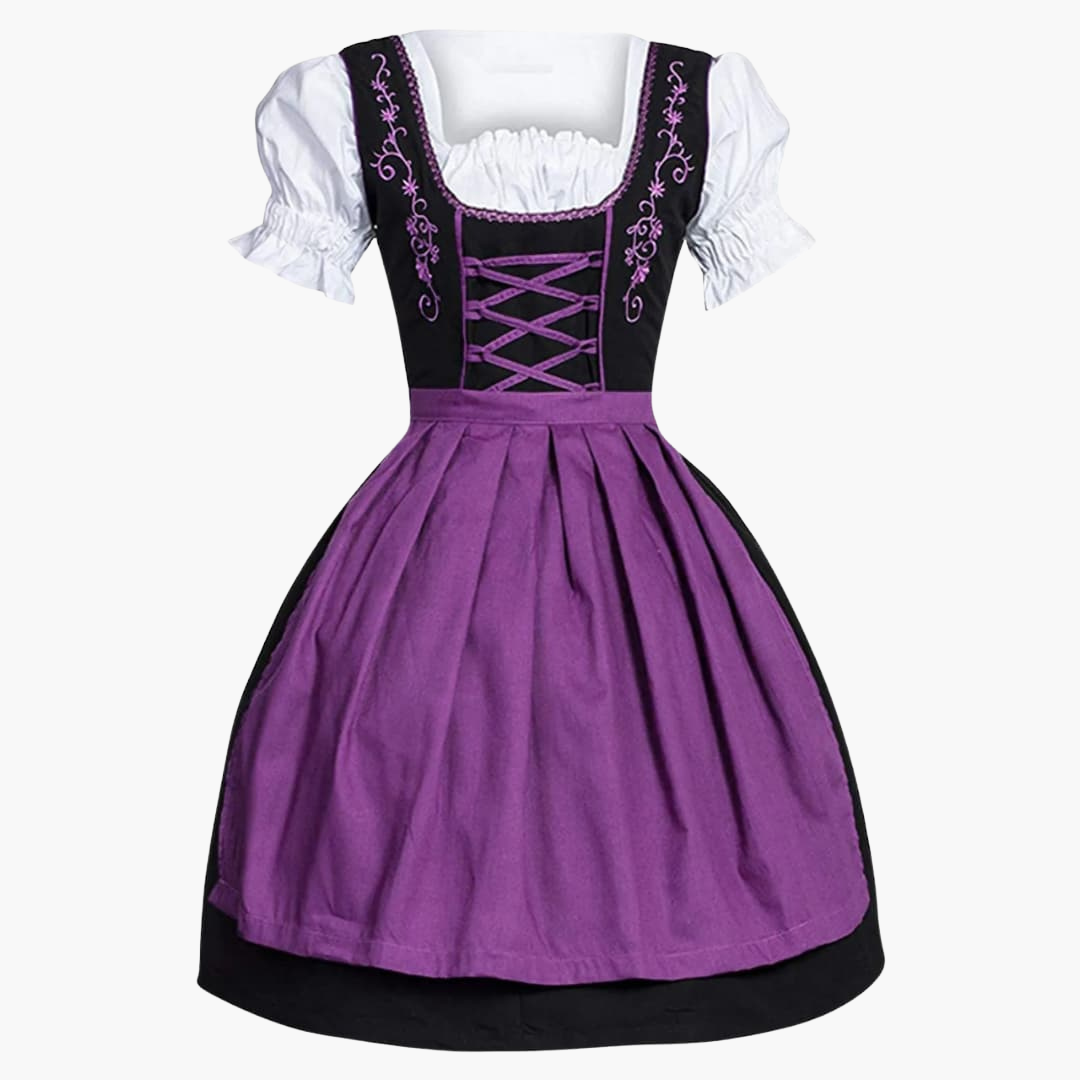 Damen Dirndl Kleid mit Schürze und Schnürung | Oktoberfest 2025
