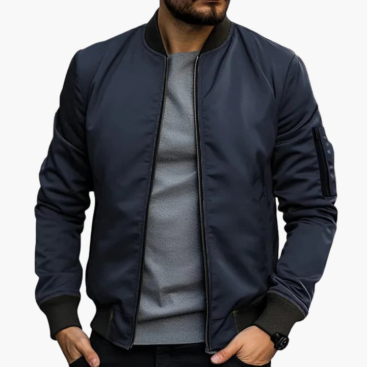 Herren Bomberjacke mit Reißverschluss und elastischem Saum