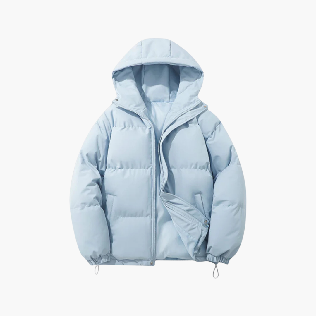 Unisex Winterjacke mit Kapuze und Reißverschluss