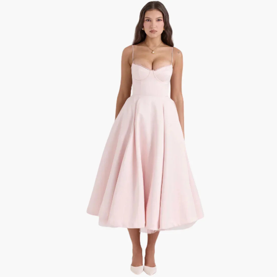 Ärmelloses Midikleid mit Faltenrock für Damen