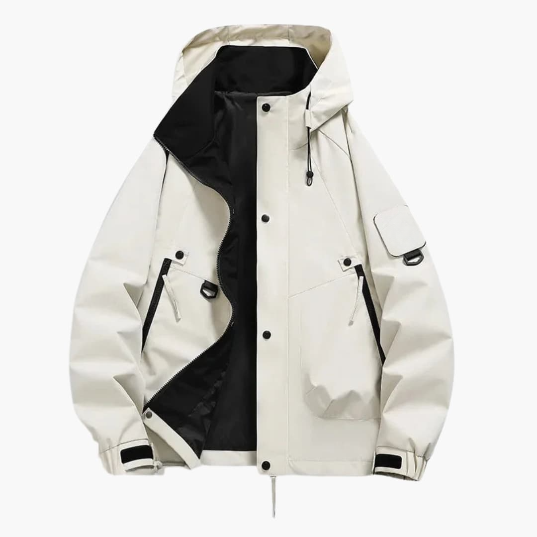 Unisex Kapuzen Skijacke mit verstellbarem Schnitt und langen Ärmeln