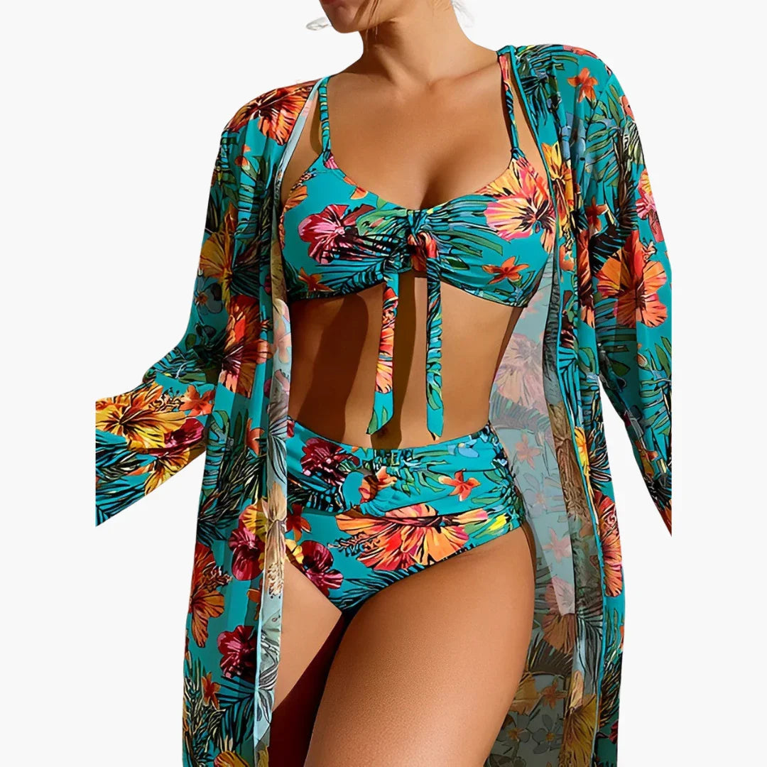 Bikini Set mit Strand Cover-Up für Damen