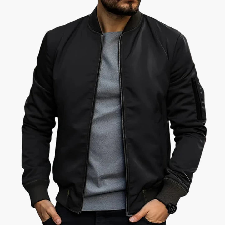 Herren Bomberjacke mit Reißverschluss und elastischem Saum