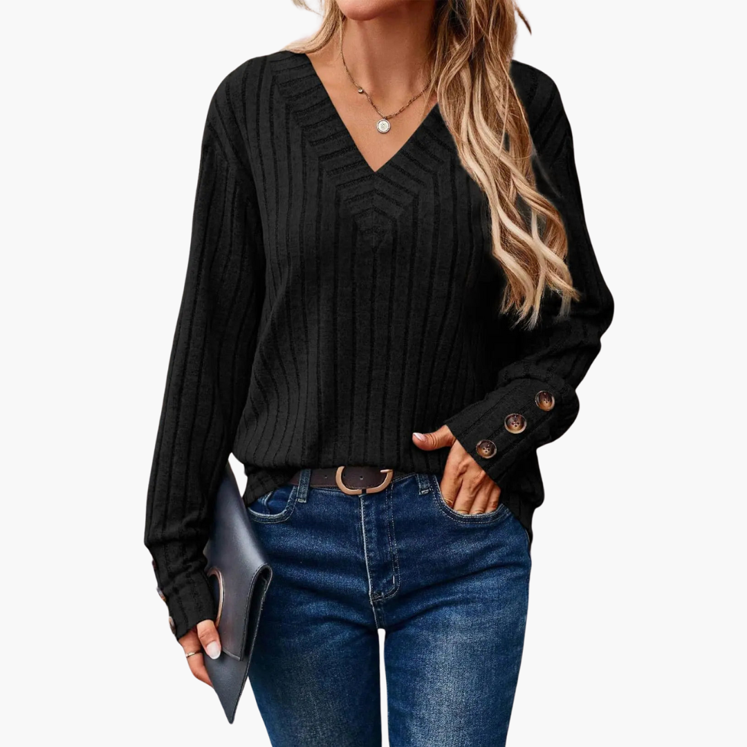 Yvonne | Winter V-Ausschnitt Strickpullover