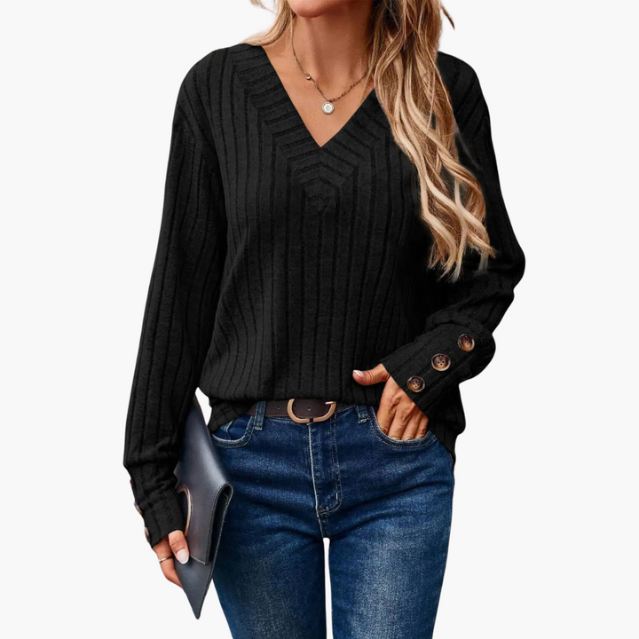 Yvonne | Winter V-Ausschnitt Strickpullover
