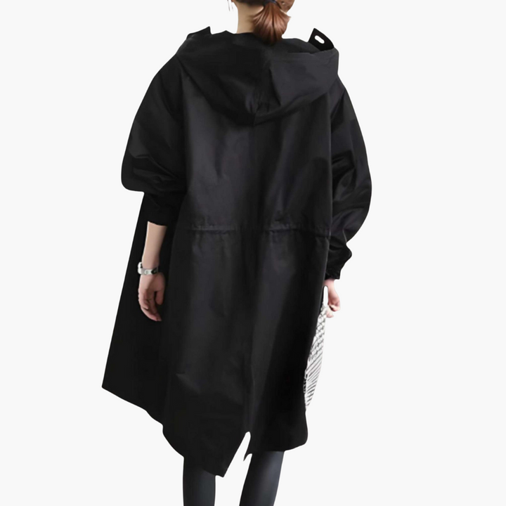 Damen Trenchcoat mit Kapuze und Schutz vor Nässe