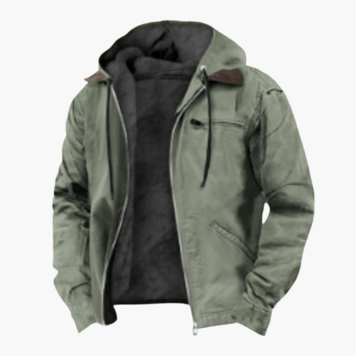 Herren Jacke mit Kapuze und wärmendem Innenfutter