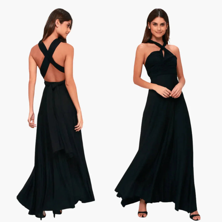 Mehrfach Wickel Maxi Kleid für Damen