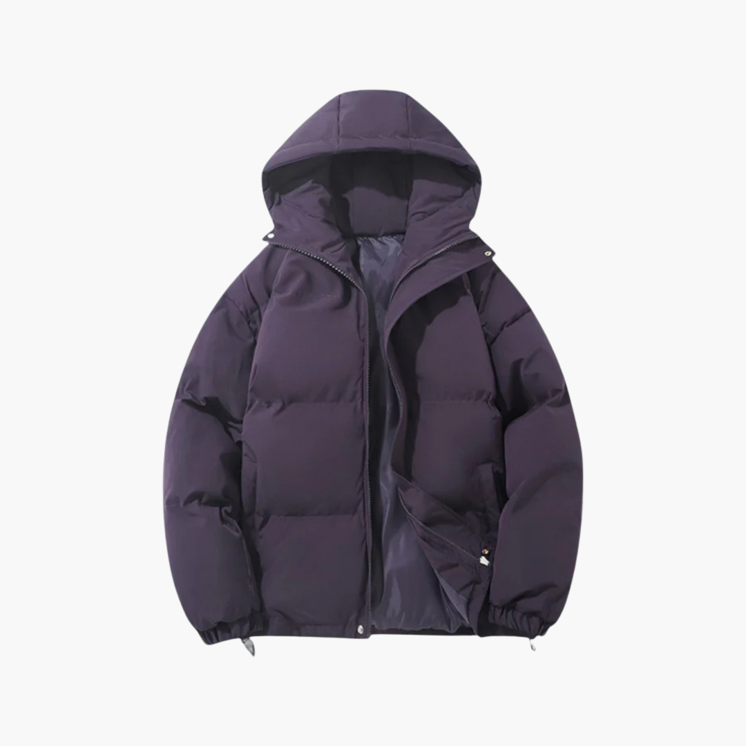 Unisex Winterjacke mit Kapuze und Reißverschluss