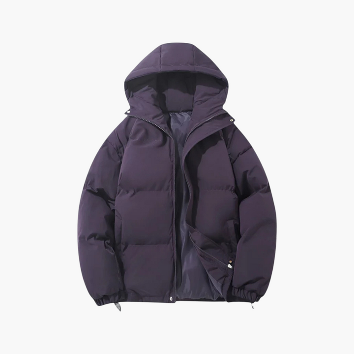 Unisex Winterjacke mit Kapuze und Reißverschluss