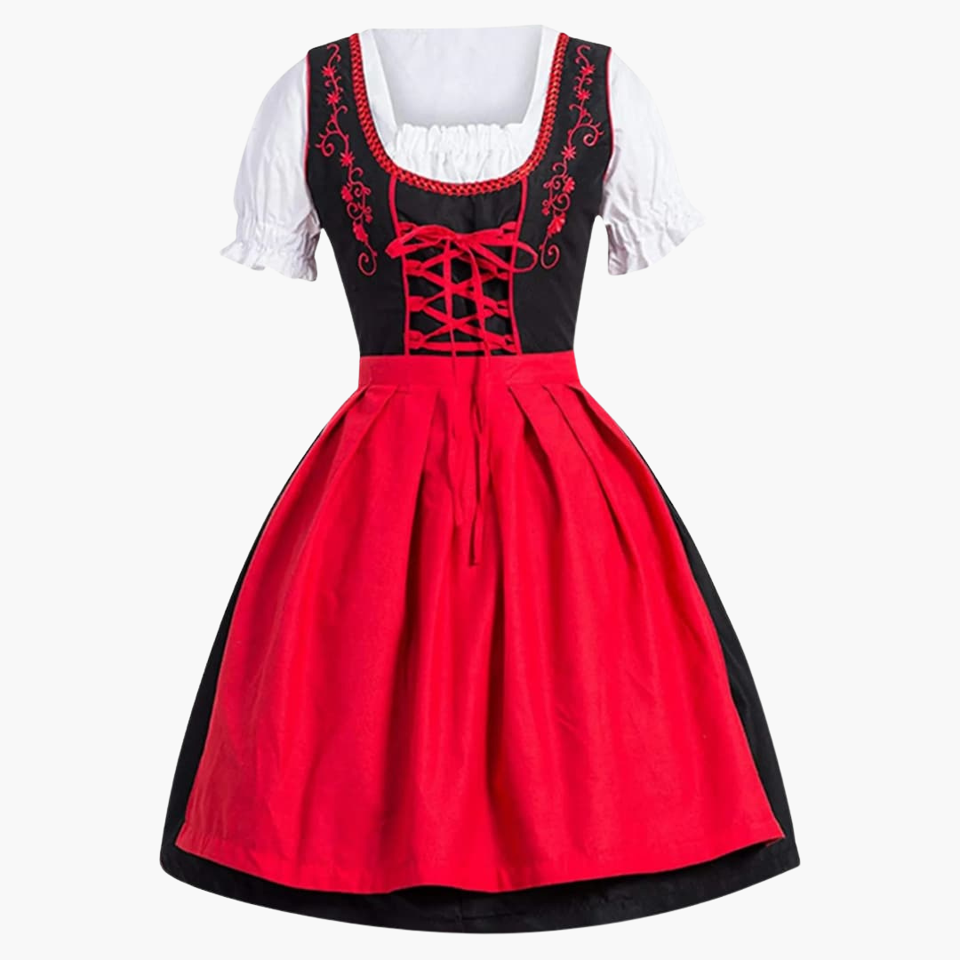 Damen Dirndl Kleid mit Schürze und Schnürung | Oktoberfest 2025
