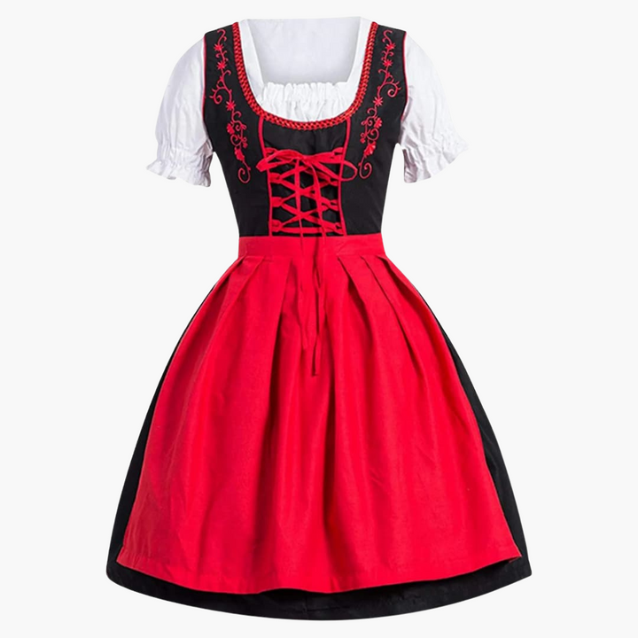 Damen Dirndl Kleid mit Schürze und Schnürung | Oktoberfest 2025