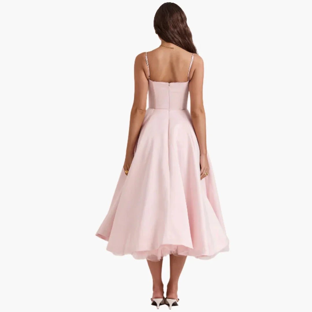 Ärmelloses Midikleid mit Faltenrock für Damen