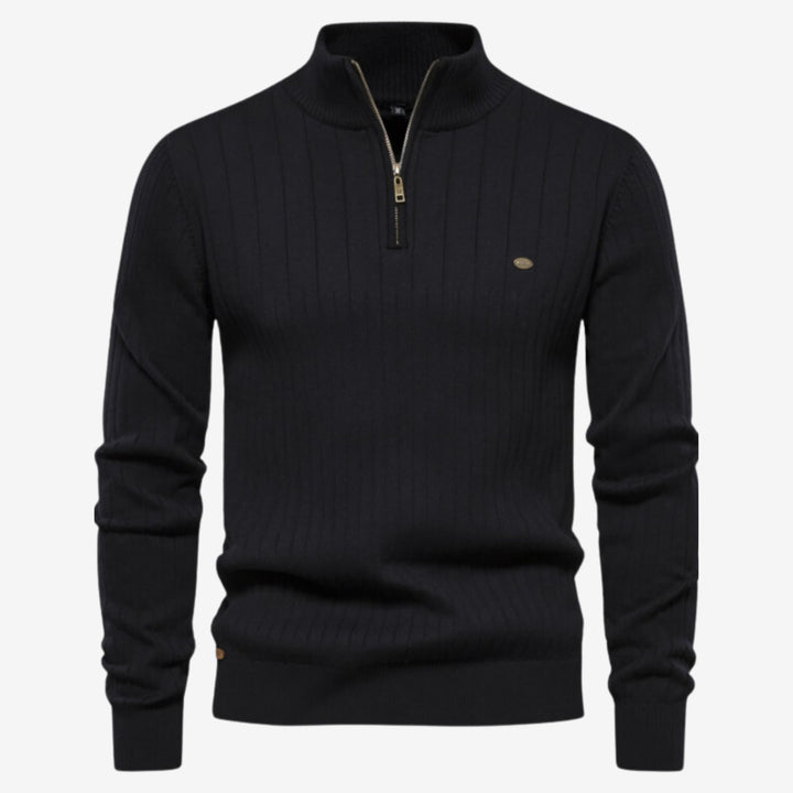 Rico | Muscle Fit Lässig gerippter Pullover