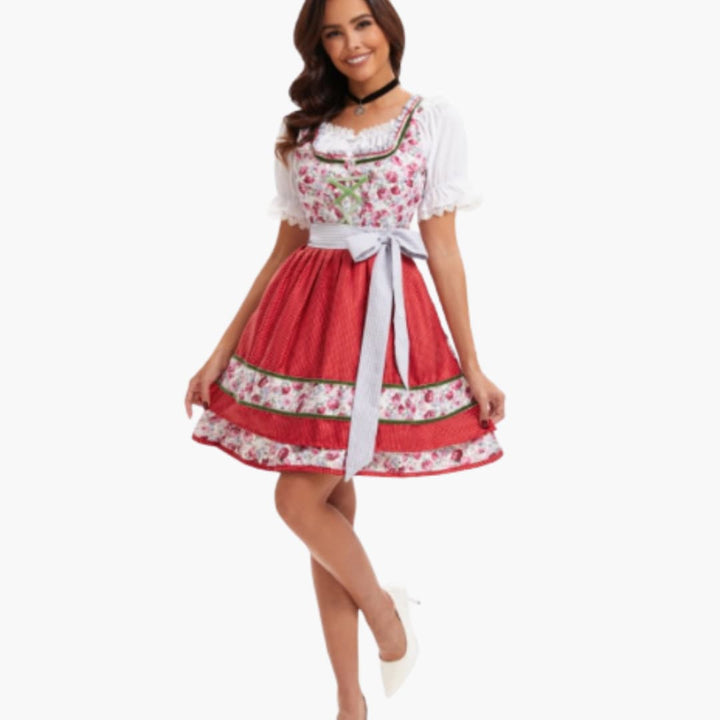 Damen Dirndl Kleid mit Bluse und Schürze | Oktoberfest 2025