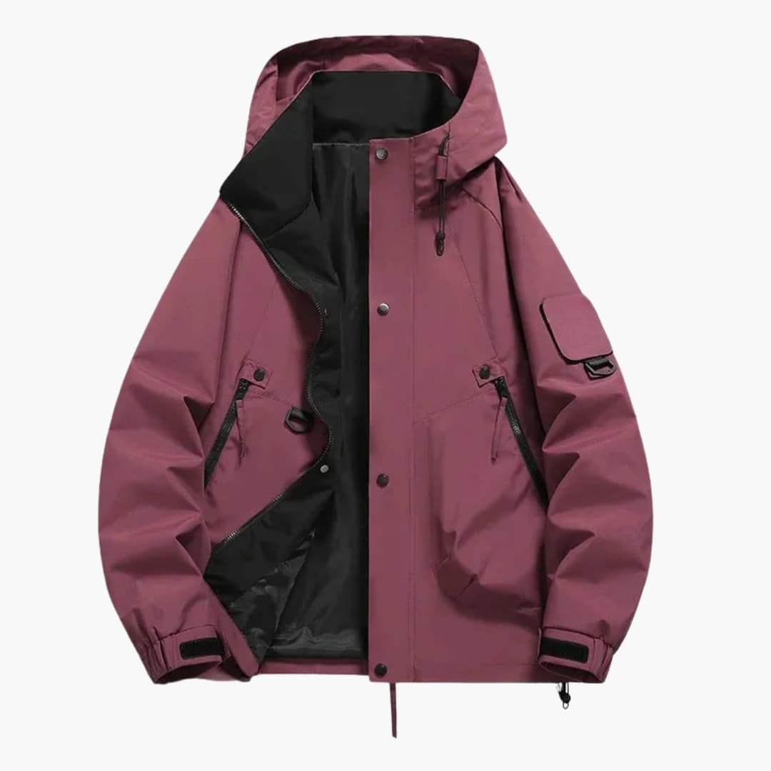 Unisex Kapuzen Skijacke mit verstellbarem Schnitt und langen Ärmeln