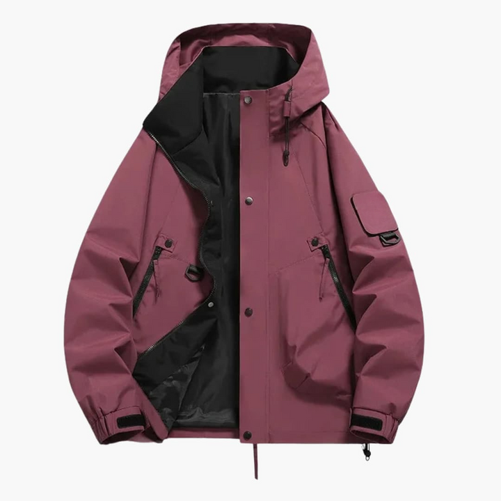 Unisex Kapuzen Skijacke mit verstellbarem Schnitt und langen Ärmeln