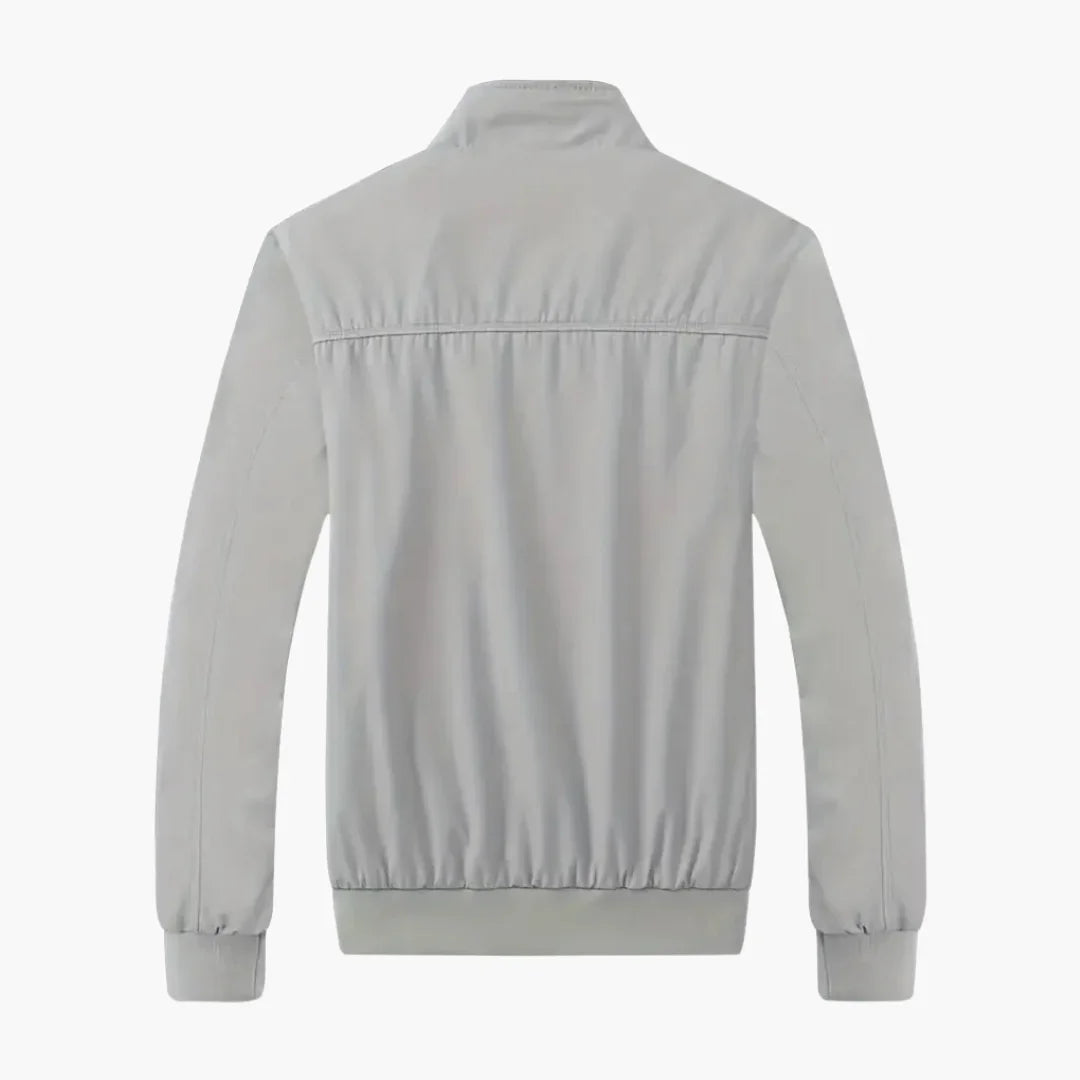 Herren Slim Fit Bomberjacke mit durchgehendem Reißverschluss