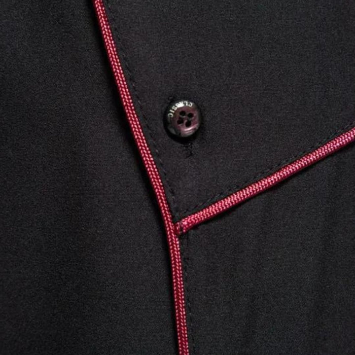 Herren Kochjacke mit Stehkragen und kontrastierendem Knopfleisten