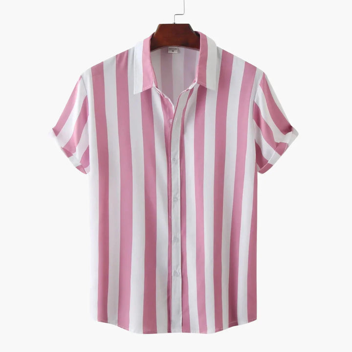 Gestreiftes Kurzarm und Button Down Hemd für Herren