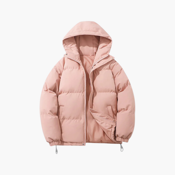 Unisex Winterjacke mit Kapuze und Reißverschluss