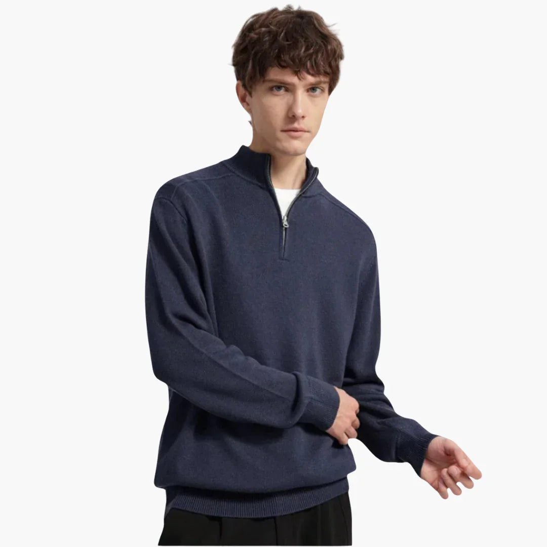 Halb Zip Strickpullover für Herren