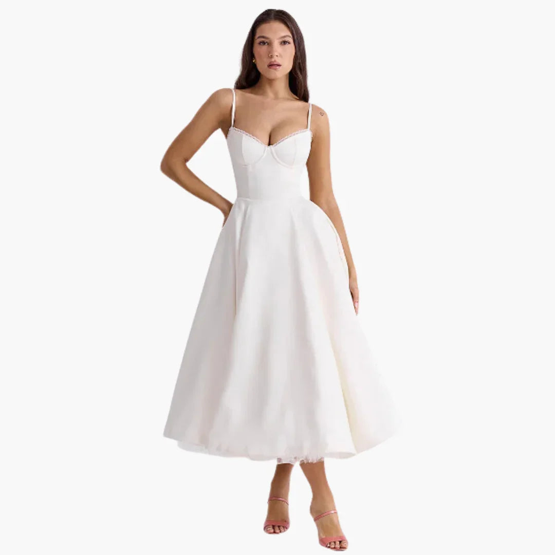 Ärmelloses Midikleid mit Faltenrock für Damen