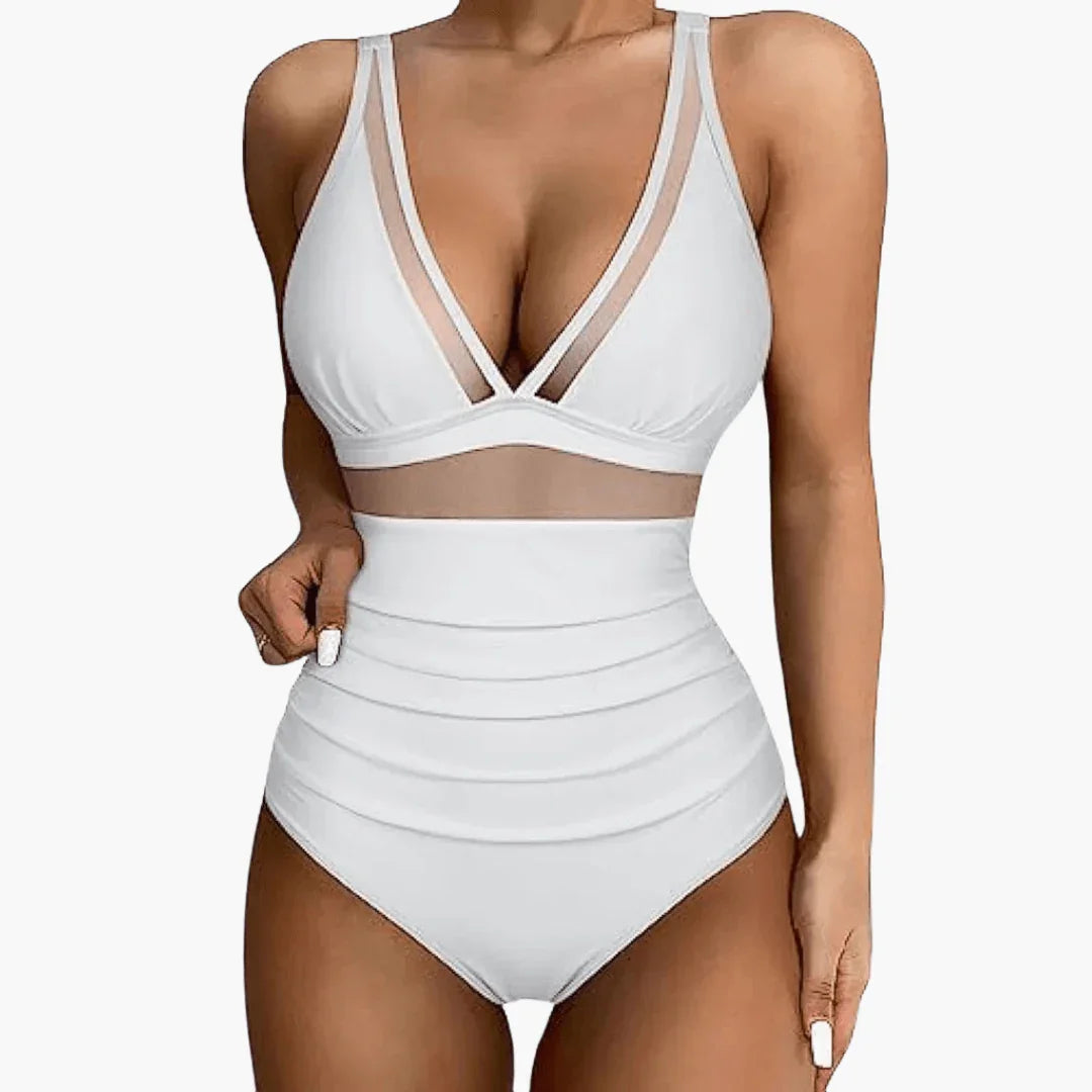 Mesh-Detail Badeanzug für Damen