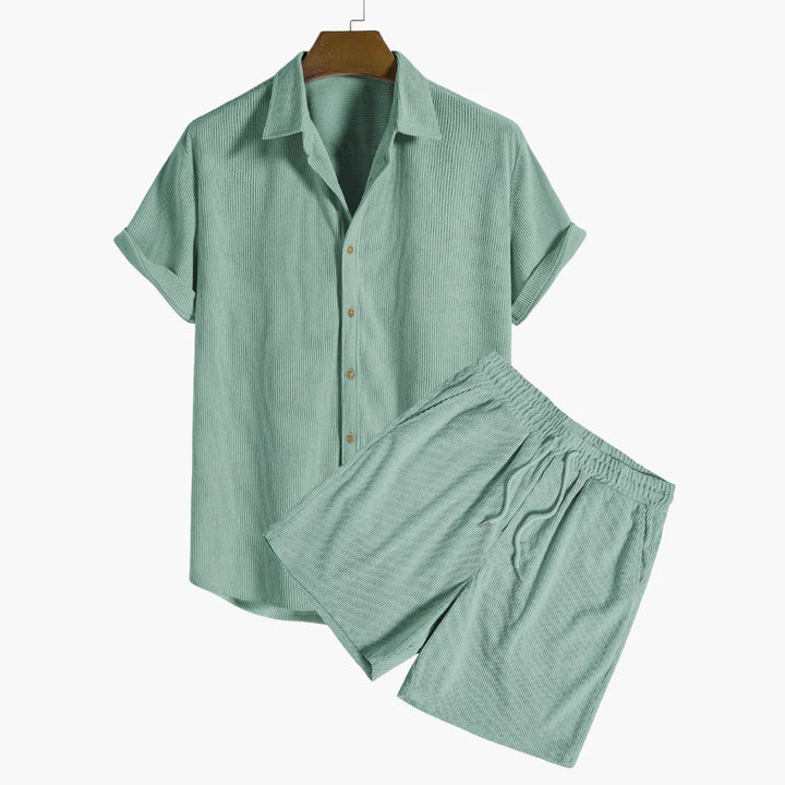 Cord-Shorts Set mit Kurzarmhemd für Herren