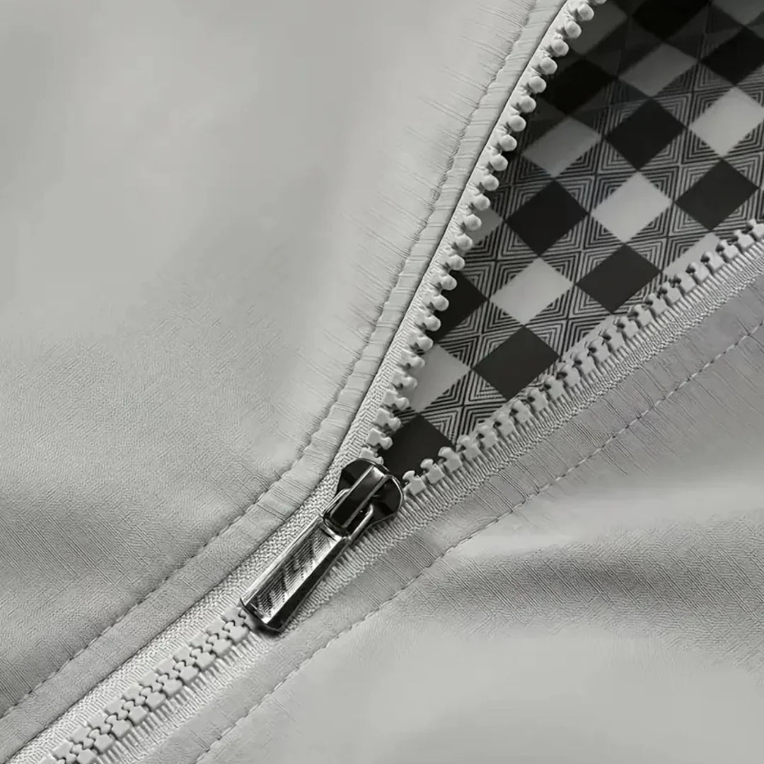 Herren Slim Fit Bomberjacke mit durchgehendem Reißverschluss