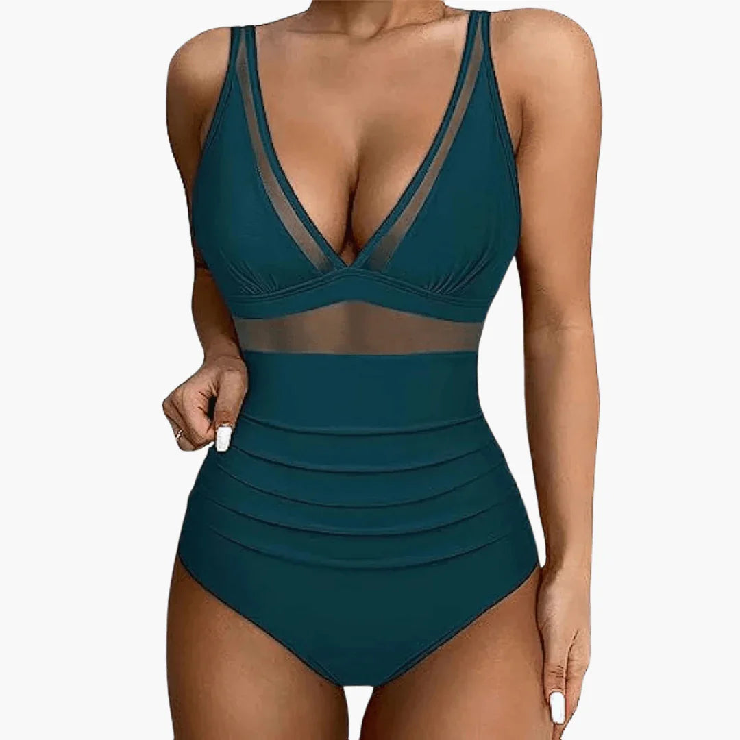 Mesh-Detail Badeanzug für Damen