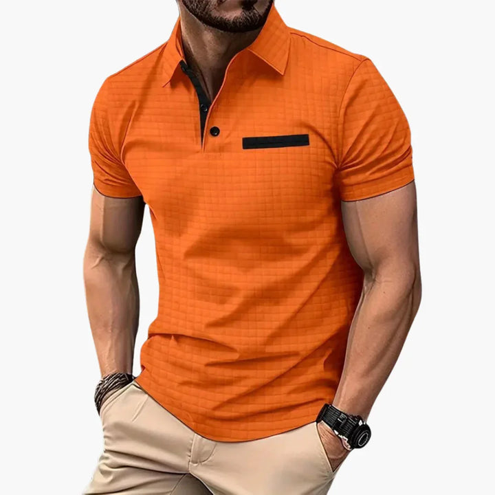 Texturiertes Slim Fit Polohemd für Herren