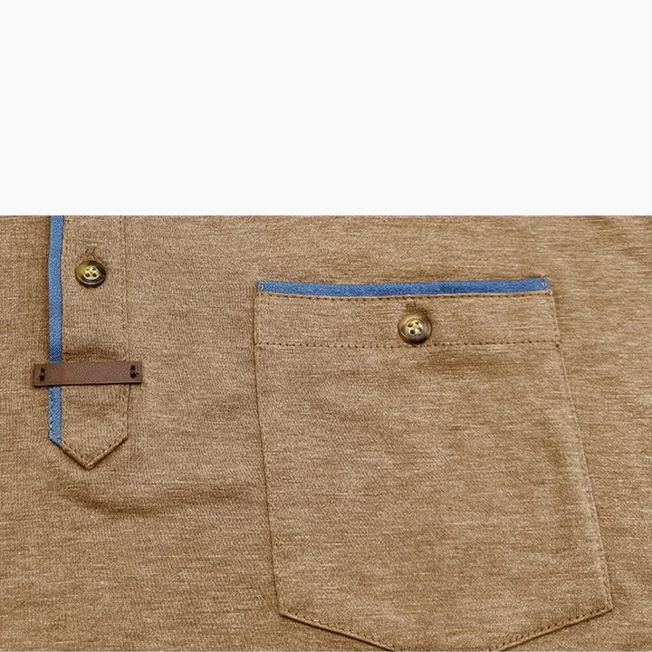 Henley T-Shirt mit Ziernähten für Herren