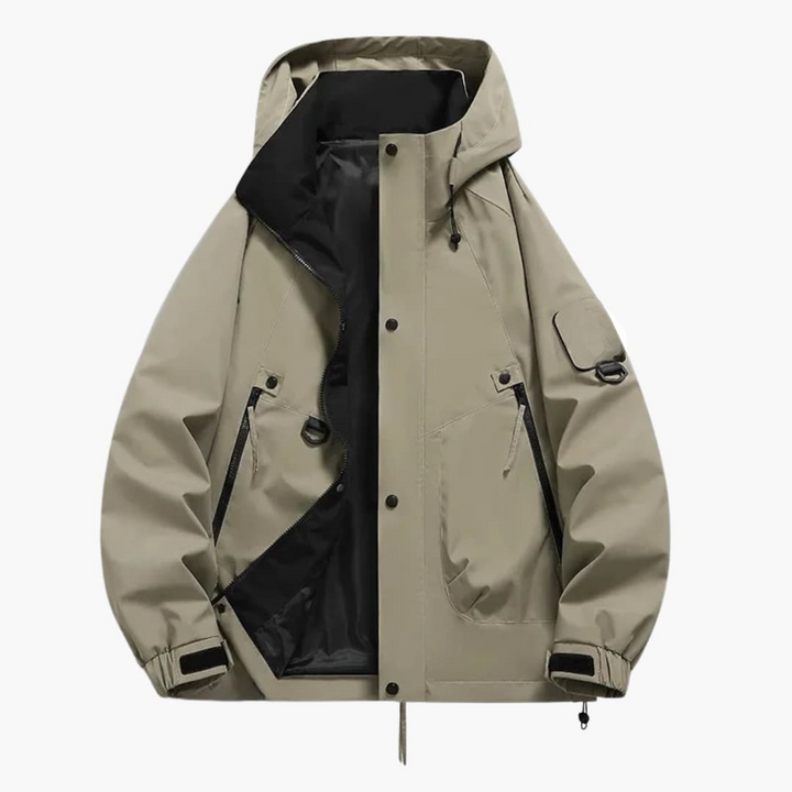 Unisex Kapuzen Skijacke mit verstellbarem Schnitt und langen Ärmeln