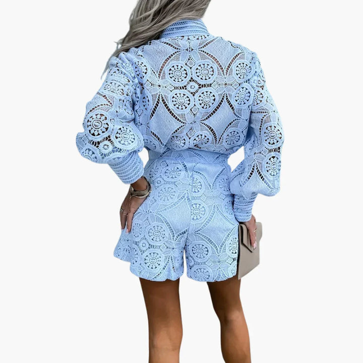 Spitzen Zweiteiler mit Shorts für Damen