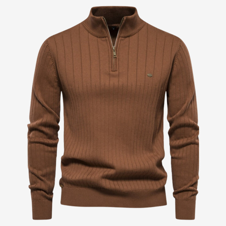 Rico | Muscle Fit Lässig gerippter Pullover