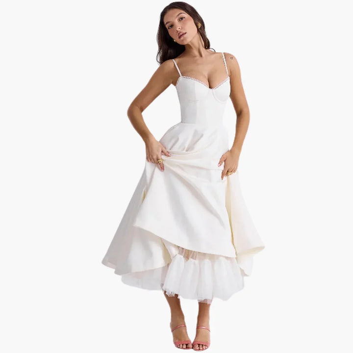Ärmelloses Midikleid mit Faltenrock für Damen