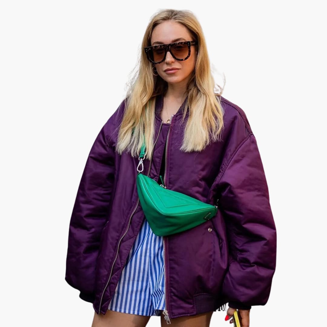 Damen Bomberjacke mit Reißverschluss und Pattentaschen